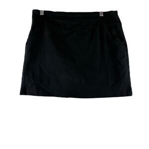 DFA New York Women Athletic Pull On Skort Skirt Shorts Stretch Black Pockets 12